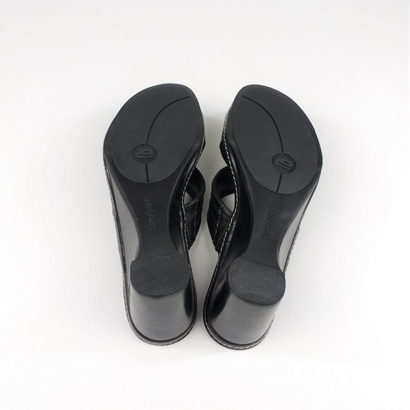 Easy Spirit Black Leather Wedge Sandals 7M - Picture 8 of 8